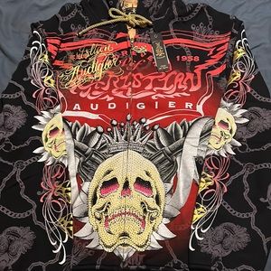 Brand new Original Christian Audigier jacket with hoodie